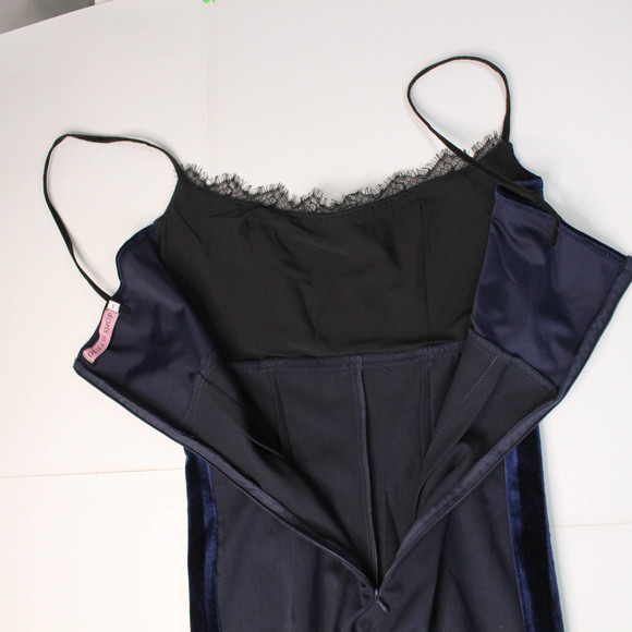 Dulcis Shop Velvet Bodice with Eyelet Lace Velvet Piped Pant Jumpsuit - Picture 10 of 14